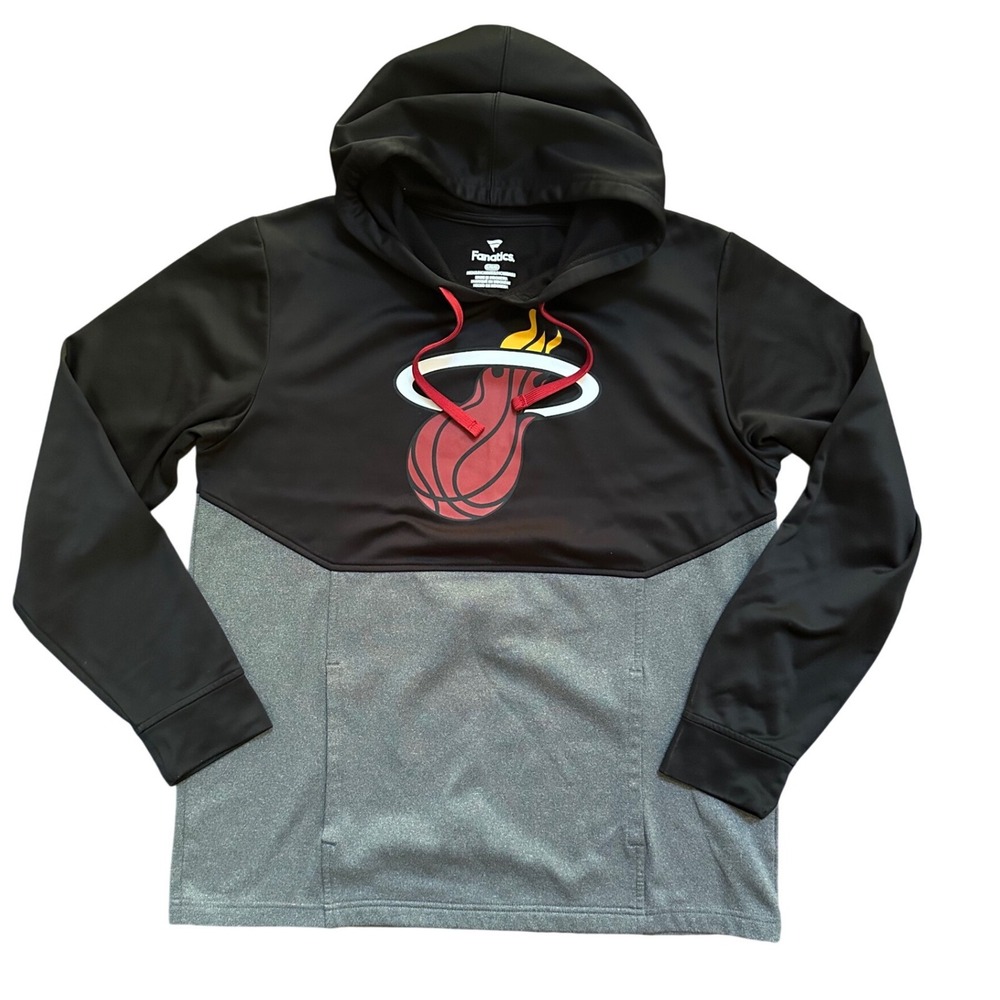 Fanatics Men's NBA Black Miami Heat Hooded Sweatshirt Size Medium